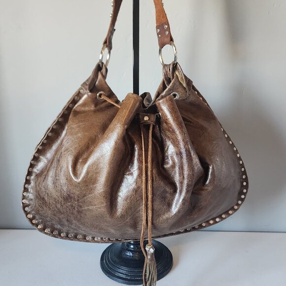 Vintage Large Leather Hobo "EUC" - Picture 3 of 16